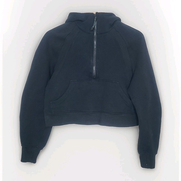 lululemon athletica Tops - Lululemon Scuba Crop Hoodie Women Size XS/S Half Zip Long Sleeve Black